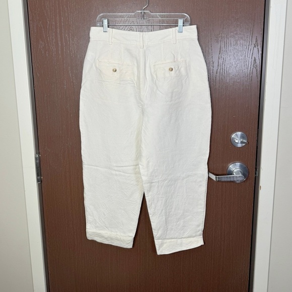 Madewell Pleated Taper Wide Leg Pants Linen - Picture 6 of 8